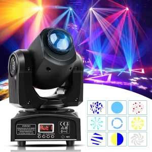 30W RGBW LED White Stage Light 8 Gobo 8 Color Black Beam Moving Head Lights for DJ Party Disco Stage Lighting