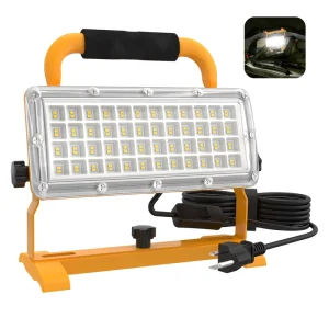 30W Work Light with Magnetic Base 6500LM 85-277V 5000K Portable Work Light 10FT Cord Switch Plug for Workshop Car Repairing