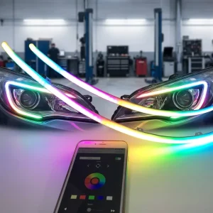30cm 45cm 60cm Drl LED Strip Light Soft Article Lamp Flowing Flexible RGB Daytime Running Light for Headlight Atmosphere Light