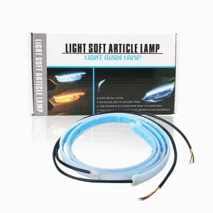 30cm 45cm 60cm LED DRL Car Daytime Running Light Flexible Waterproof Strip Auto White Turn Signal Yellow Brake Flow Lights 12V