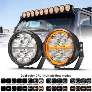 32″ 40″ 42″ 52″ KC-Style Gravity Lights 12V 24V Compatible Off-Road LED Light Bars with Spot Flood Beam for Jeep Wrangler UTV