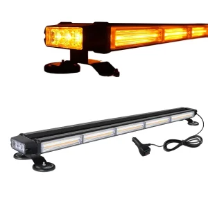 32 Inch Four Sided Amber Warning LED Light Bar Offroad Truck ATV Boat Emergency Safety Lighting Magnetic Stand COB LED