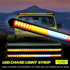 32 Inch LED Chase Light Bar 24V Multi Color Flow Light 27 Modes Programmable IP68 Aluminum Shell for Upgrade