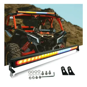 32 Inch LED Water Flow Chase Light Bar Multi Color Programmable Strobe Light IP68 Aluminum Housing for Upgrade