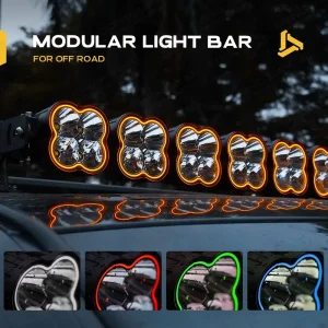 32 Inch Modular Linkable LED Light Bull Bar RGB DRL Overland Driving SpotLight for Ranger Tacoma Hilux RZR 4×4 4WD Bakkie Bumper