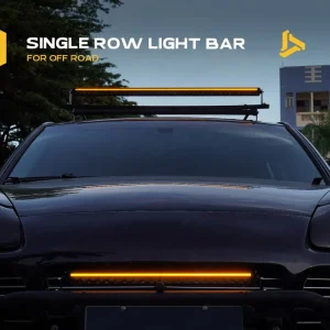 32 Inch Single Row Amber LED Bumper Spot Light Bar Driving Light for Jeep Wrangler Bronco Tacoma 4Runner Hilux SUV Off-Road 4X4