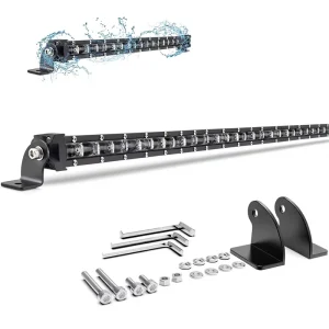 32 Inch Single Row LED Driving Light Bar 22000 LM 6D Lamp Cup IP55 Waterproof 12V for Trucks SUV Boat ATV Roof Cabin