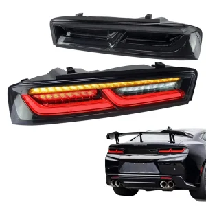 35W 12V LED Tail Lights For Chevy Camaro Amber Turn Signal Sequential US Plug Smoke Lens Passenger Driver Sides