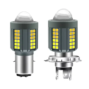 360 Degree Motorcycle Lighting System 3030 SMD LED H4 P15D BA20D Dual Colors Headlight Mini Driving Light Mini Projector Lens