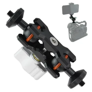 360 Rotating Dual Ball Head Magic Arm Bracket Holder 1/4 Screw Knob for DSLR Camera Tripod Mount Monitor LED Light