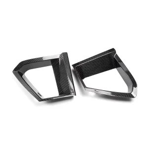 3K Dry Carbon Fiber High Flow Air Intake Trim Non-Destructive Stick-On Ford Mustang S650 Front Bumper Customizable