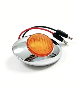 3LED Amber Truck Side Marker Light Chrome Housing Heavy Duty Trailer Clearance Warning Lamp for Isuzu Hino Fuso Lorry