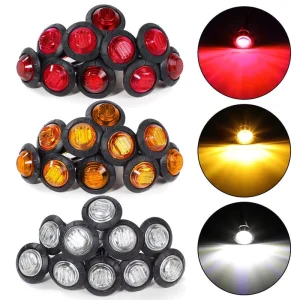 3LED Truck Side Light Small Round Light 12V24V Gap Light Marking Light Signal Light Turn Signal Warning Light Color Light