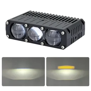 3Lens Led Grille Light Canbus-error Free White Yellow Led Spotlights with Solenoid Waterproof for Motorcycle SUV Offroad Car
