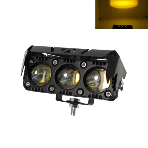 3Lens Motorcycle LED Driving Fog Lights Accesorios Para Moto Motorcycle Lighting System Dual Color Motorcycle Headlight for ATV