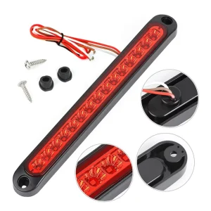 3rd 12 24V LED Brake Light Bar Ultra thin Truck Rear Parking Light 24V 12V Universal Stop Warning Light Red