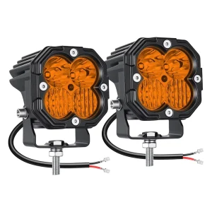 3×3 Inch 30W IP67 Waterproof 3000 Lm DC 12-24V LED Cube Pods Driving Fog Amber Road Work Light For Off-road Vehicles UTV Lights