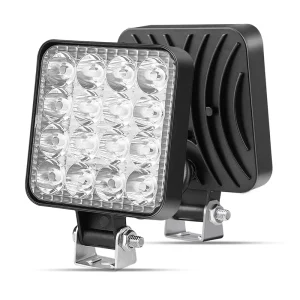 4 Inch 12V 48W LED Work Light Bar White Red Blue Amber Square Work Light for Truck SUV Exterior Night Driving Fog Lamps