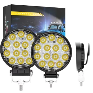 4 Inch 14LED 42W Work Light Bar Cockpit Spotlight for off Road Boats 4X4 Jeeps JK 4WD Trucks 12V-24V Retrofit/Upgrade