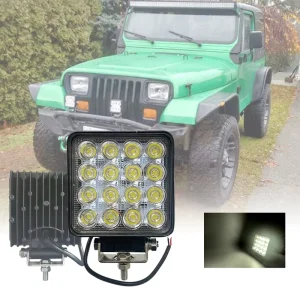 4 Inch 16LED Square Off Road Vehicle Work Light 48W LED Waterproof 1700LM 6500K Color Temperature