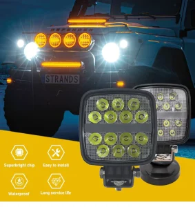 4 Inch 27W LED Work Light Aluminum Spot Flood Waterproof Driving Lamp for Offroad SUV Boat 4×4 4WD 24V Auto Exterior Lighting
