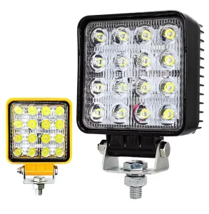 4 Inch 48W 12V 24V Square LED Work Light Driving Lamp for Cars Trucks Trailers SUVs Offroads Boats