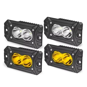 4 Inch Compact Size Amber White Light Color Flood Combo Beam 40W Vehicle Auxiliary Light Flush Mount LED Pod