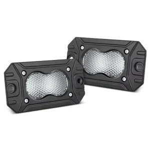 4 Inch Flush Mount 12V White Diffusion Wide Beam IP68 Waterproof 4000 Lumens LED Pods for Off Road Vehicles