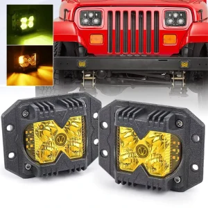 4 Inch Flush Mount Universal LED Work Light Super Bright Off Road LED Pod Lights Heavy Duty for Jeep Truck ATV SUV UTV 4×4