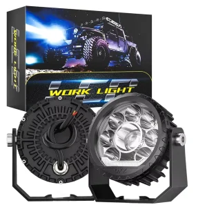4 Inch LED Work Lights Aluminum Material Off Road Laser Spotlights with DRL Signals for Car Driving Exterior Accessories