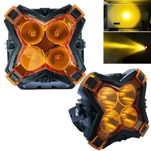 4 Inch Square DRL Amber White 180W 20000Lm LED Fog Driving Lights for Offroad 4X4 Front Bumper LED Fog Lamp
