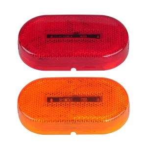 4 Inch X2 Inch LED Oblong Marker and Clearance Light With Reflex Trailer Truck Side Marker Lamp SAE DOT FMVSS108 Compliant