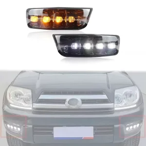 4 LED Lens Front Bumper DRL Daytime Running Light Fog Lamp W Turn Singal Light for toyota 4runner