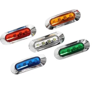 4 LED Side Marker Light Lamp Clearance Car Truck Trailer Chrome 12V 24V Universal Led Marker Lights Auto Accessories