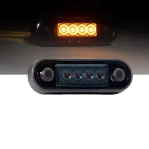 4 LED Side Marker Light Smoke Lens White Amber Red Front Indicator Gap Light No Cut