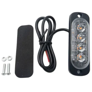 4 LED Side Markers Warning Light Grille Flashing Lightbar Truck Car Beacon Lamp Amber Yellow White Traffic Light 12V 24V