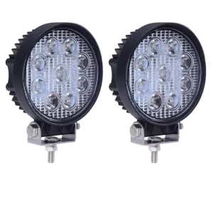 4″ LED Work Light with 9LEDs 27W Offroad Spot Flood Beam Car Accessories Faros Para Auto Exterior Lighting for Autos 9-30V