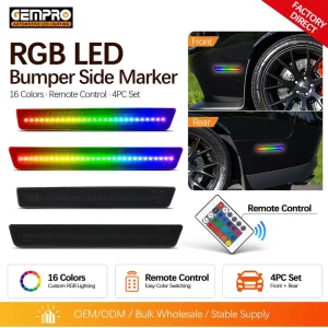 4 PCS RGB Front Rear Bumper Side Marker Light for Dodge Challenger Signal Indicator Lamp Fast Delivery Supply