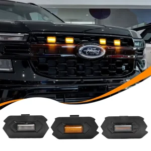 4 Pieces Suitable for Ford Everest Car Grille Light Led Daytime Running Lights Yellow White Warning Light