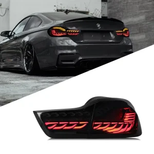 4 Series F32 F36 & M4 F82 Taillight Assembly with Dragon Scale LED Sequential Turn Signals 12V