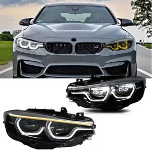 4 Series F32 Upgrade Headlights F32 F33 F82 LED Yellow DRL 425i 428i 430i 435i M4 M3 Lamp 3/6/9 Pins