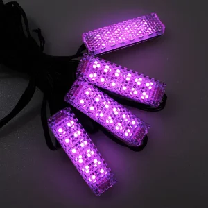 4 in 1 RGB LED Indoor Foot Light Car Atmosphere Light Ambient Neon Lamp LED Interior Ambient Light Kit Car Decorative Lighting