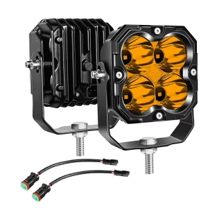 4.5 Inch 30W Amber LED Auxiliary Offroad Light IP67 Waterproof 5000 Lumens Sharp Focus Long Distance Spot Beam
