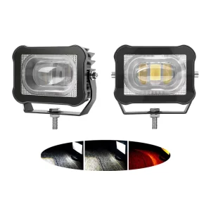 4.5 Inch 60W LED Spotlight White Amber Square Work Light Off Road Driving Lamp for Tank 300 Jeep Wrangler Truck SUV ATV UTV