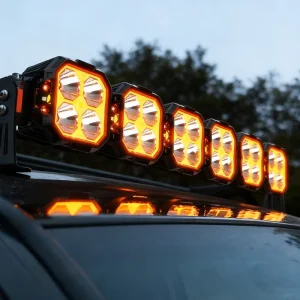 40 42 48 50 52 54 Inch 12V Modular Linkable LED Amber Strobe Roof Light Bar for Car Off Road Truck UTV 4X4