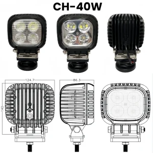 40W 6000K-6500K IP68 Waterproof 4000 Lumens LED Work Light Compatible with 24V Voltage for SUV Motorcycle and Off-road Vehicles