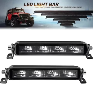 40W 9INCH Single Row Slim LED Light Bar 12V IP68 Waterproof Diecast Aluminum 10000lm Off Road Light for SUV UTV ATV Bumper