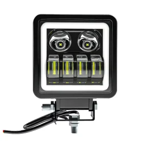 6500K 40W 12V LED Work Light Universal Square Front Headlight with Spot Flood Beam for Cars Auto Lighting System