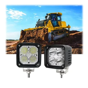40W Excavator Bulldozer LED Work Lamp Square 4 Inch Flood Spot Anti Glare Beam LED Work Light