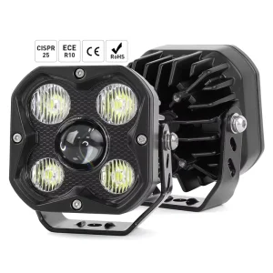 40W LED Work Lamp Waterproof IP68 Spot Flood Beam ECE R10 CISPR25 Class5 EMC 12V 24V